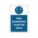 MyCafe Hair Protection Must Be Worn Sign 1.2 PP 200x300 MYC10686 MYC10686