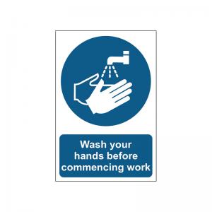MyCafe Wash Hands Before Commencing Sign PP 200x300 MYC10693 MYC10693