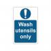 MyCafe Wash Utensils Sign Self Adhesive Vnl 200x300 MYC10695 MYC10695