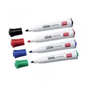 Nobo Glide Drywipe Marker Medium Assorted (4 Pack) 1902096 NB18073