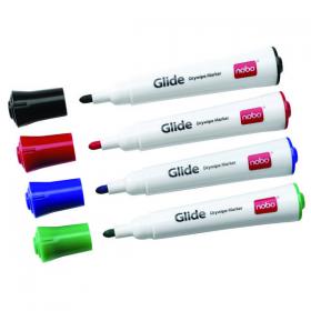 Nobo Glide Drywipe Marker Medium Assorted (Pack of 4) 1902096 NB18073