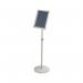 This image shows a sleek and professional Nobo Floor Standing Display Unit, equipped with a Premium Plus A4 Poster Frame and Sign Holder. The display stand features a convenient Snap Frame and is beautifully designed with the recognizable Nobo brand.