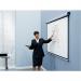 This photo shows a Nobo projector screen mounted on a wall. The screen measures 2000x1513mm and has the brand name Nobo displayed on the bottom.