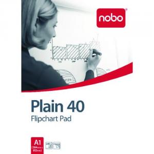 Nobo Plain Flipchart Pad A1 40 Sheet Pack of 5 34631165 NB31165