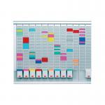 The picture shows a complete planning kit for 12 months from Nobo, including T-Card accessories to help organize and track tasks and projects efficiently. The kit comes with a variety of colors and sizes to cater to different needs. Perfect for individuals or teams looking for a comprehensive planning solution.