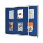 Nobo Premium Plus Lockable Noticeboard 18xA4 Sheets Blue Felt 1915334 NB61156