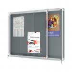 Nobo Premium Plus Lockable Noticeboard 8xA4 Sheets Grey Felt 1915336 NB61158