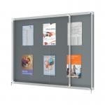 Nobo Premium Plus Lockable Noticeboard 18xA4 Sheets Grey Felt 1915338 NB61160