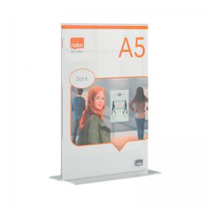 Nobo A5 Counter Top Acrylic Freestanding Poster Frame Clear 1915595
