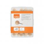Nobo Noticeboard Wooden Push Pin (Pack of 40) 1915709 NB64314