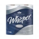 Whisper Silver Toilet Roll 2-Ply 210 Sheets Per Roll 4x10 (Pack of 40) TLSILVER NH02021