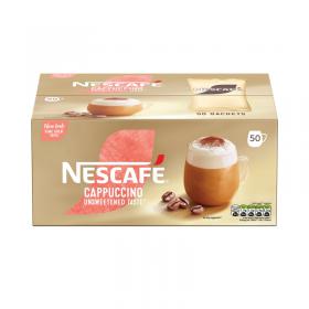 Nescafe Gold Cappuccino Unsweetened Instant Coffee Sachets (Pack of 50) 12582308 NL44473