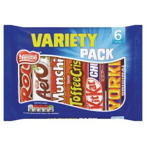 Image of Nestle Variety 6 Pack Chocolate Bars 264g Pack of 6 12297992 NL47197