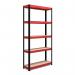 RB Boss 5x Tier Shelving Unit - 1800x900x300mm 250kgs UDL - RedBlack 13499