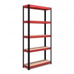 RB Boss 5x Tier Shelving Unit - 1800x900x400mm 250kgs UDL - RedBlack 13500