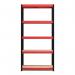 RB Boss 5x Tier Shelving Unit - 1800x900x400mm 250kgs UDL - RedBlack 13500