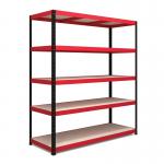 RB Boss 5x Tier Shelving Unit - 1800x1600x600mm 250kgs UDL - RedBlack 13501