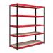 RB Boss 5x Tier Shelving Unit - 1800x1600x600mm 250kgs UDL - RedBlack 13501