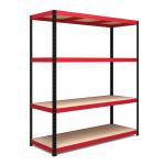 RB Boss 4x Tier Shelving Unit - 1800x1600x600mm 300kgs UDL - RedBlack 13504