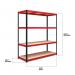 RB Boss 4x Tier Shelving Unit - 1800x1600x600mm 500kgs UDL - RedBlack 13513