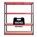 RB Boss 4x Tier Shelving Unit - 1800x1600x600mm 500kgs UDL - Red/Black 13513