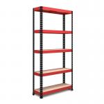 RB Boss FastLok 5x Tier Shelving Unit - 1800x900x400mm 250kgs UDL - RedBlack 13600