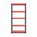 RB Boss FastLok 5x Tier Shelving Unit - 1800x900x400mm 250kgs UDL - RedBlack 13600