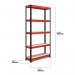 RB Boss FastLok 5x Tier Shelving Unit - 1800x900x400mm 250kgs UDL - RedBlack 13600