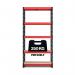 RB Boss FastLok 5x Tier Shelving Unit - 1800x900x400mm 250kgs UDL - RedBlack 13600