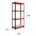 RB Boss FastLok 4x Tier Shelving Unit - 1800x900x300mm 500kgs UDL - RedBlack 13611