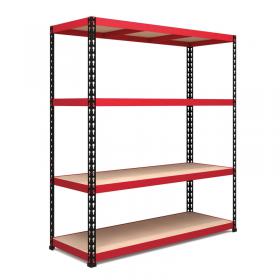 Nautilus Designs RB Boss 4x Tier Workstation Unit - 1980x1525x610mm 75Kgs UDL - RedBlack 13623