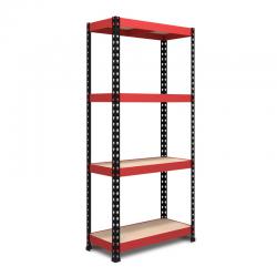 Nautilus Designs RB Boss FastLok 4x Tier Shelving Unit - 1600x750x350mm 175kgs UDL - RedBlack 13697