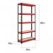 RB Boss FastLok 5x Tier Shelving Unit - 1800x900x300mm 250kgs UDL - RedBlack 13699