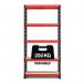 RB Boss FastLok 5x Tier Shelving Unit - 1800x900x300mm 250kgs UDL - RedBlack 13699