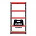 RB Boss FastLok 5x Tier Shelving Unit - 1800x900x300mm 250kgs UDL - Red/Black 13699