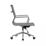 Contemporary Medium Back Fabric Executive Armchair with Chrome Base - Grey 