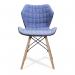 Amelia Stylish Lightweight Fabric Chair with Solid Beech Legs and Contemporary Panel Stitching - Denim BCF/B570/DN