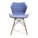 Amelia Stylish Lightweight Fabric Chair with Solid Beech Legs and Contemporary Panel Stitching - Denim BCF/B570/DN