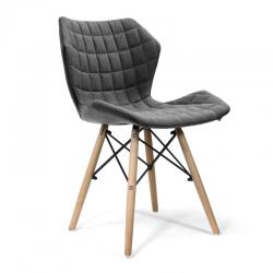 Nautilus Designs Amelia Stylish Lightweight Fabric Chair with Solid Beech Legs and Contemporary Panel Stitching - Grey BCF/B570/GY