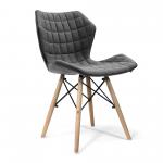 Amelia Stylish Lightweight Fabric Chair with Solid Beech Legs and Contemporary Panel Stitching - Grey BCF/B570/GY