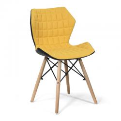 Nautilus Designs Amelia Stylish Lightweight Fabric Chair with Solid Beech Legs and Contemporary Panel Stitching - Mustard BCF/B570/MT