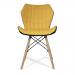 Amelia Stylish Lightweight Fabric Chair with Solid Beech Legs and Contemporary Panel Stitching - Mustard BCF/B570/MT