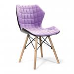 Amelia Stylish Lightweight Fabric Chair with Solid Beech Legs and Contemporary Panel Stitching - Purple BCF/B570/PL
