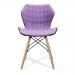 Amelia Stylish Lightweight Fabric Chair with Solid Beech Legs and Contemporary Panel Stitching - Purple BCF/B570/PL