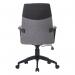 High Back Two Tone Fabric Executive Armchair with Modern Angular Arms & Powdercoated Nylon Base BCF/F569/GY-BK