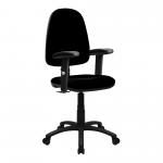 Java Medium Back Operator Chair - Single Lever with Fixed Arms - Black BCF/I300/BK/A