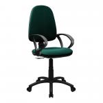 Java Medium Back Operator Chair - Single Lever with Fixed Arms - Green BCF/I300/GN/A