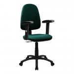 Java Medium Back Operator Chair - Single Lever with Height Adjustable Arms - Green BCF/I300/GN/ADT