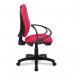 Java 100 Medium Back Operator Chair - Single Lever with Fixed Arms - Red BCF/I300/RD/A