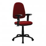 Java Medium Back Operator Chair - Single Lever with Height Adjustable Arms - Wine BCF/I300/RD/ADT